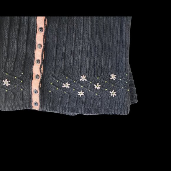 Betsey Johnson Vintage Floral Beaded Sweater Vintage - Picture 6 of 8